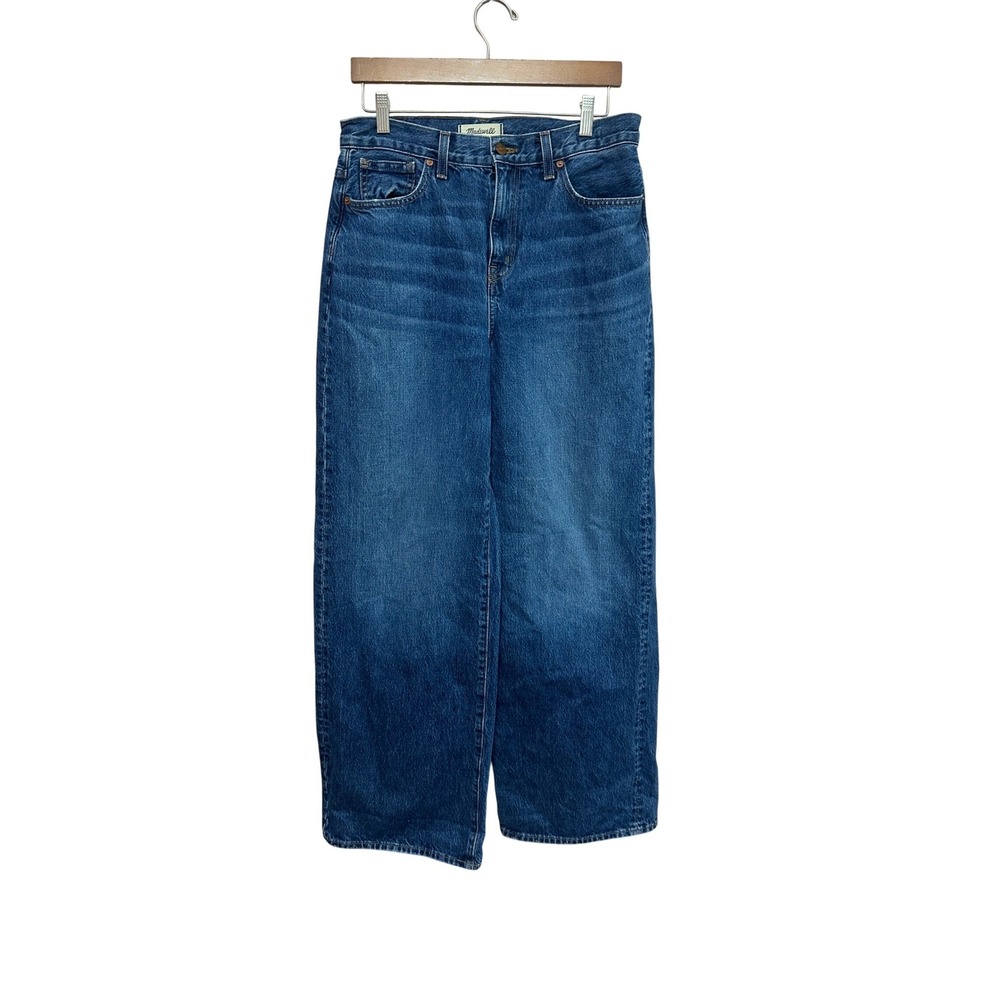 Madewell Superwide-Leg Jeans NM255 Medium Indigo High Rise Denim Womens Size 28